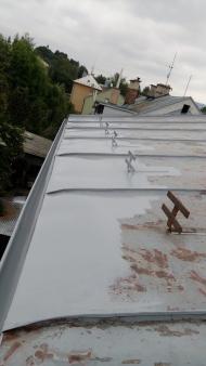 Antikorozní nátěr plechové střechy - Turnov